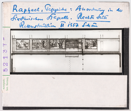 Vorschaubild Raffael:  Teppiche, Anordnung in der Sixtinischen Kapelle, Rekonstruktion nach Wolfgang Schöne 1957 